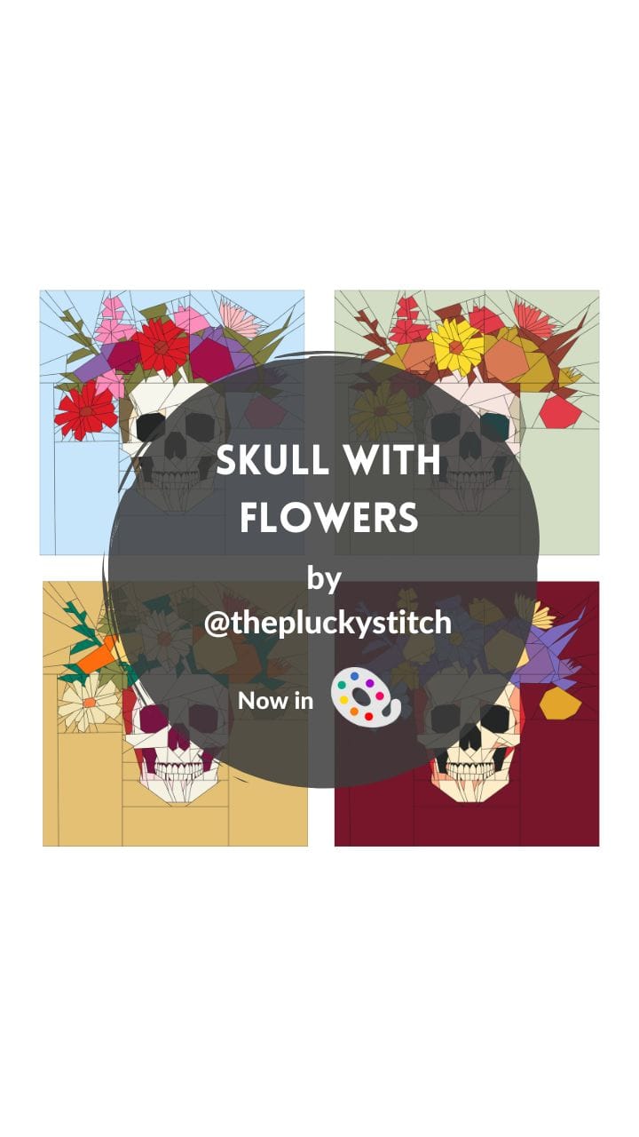 New Pattern: Skull With Flowers